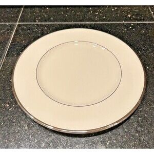 Lenox Montclair B 501 Salad Plate; Ivory with Platinum Trim: 6 available